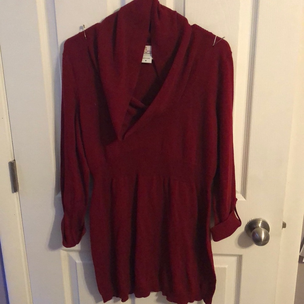 Red Cowl Neck with 3/4 sleeves